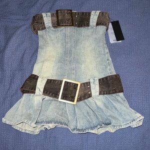 jaded london denim mini dress